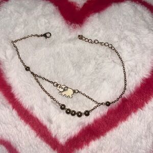 Gold Elephant Charm Anklet